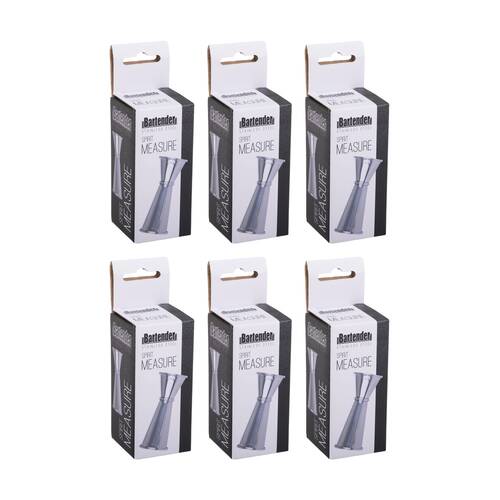 6PK Bartender Stainless Steel Spirit Measure Utensil Half & Full Nip 15ml/30ml