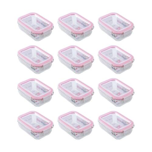 12PK Lemon And Lime Yorkshire Glass Clip Seal Reusable Food Container 370ml