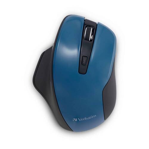 VERBATIM Silent Ergonomic Wireless Blue LED 2.4Ghz Mouse Adjustable DPI