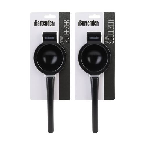 2PK Bartender Citrus Squeezer Kitchen Utensil Pulp & Pip-Free Juice Matte Black