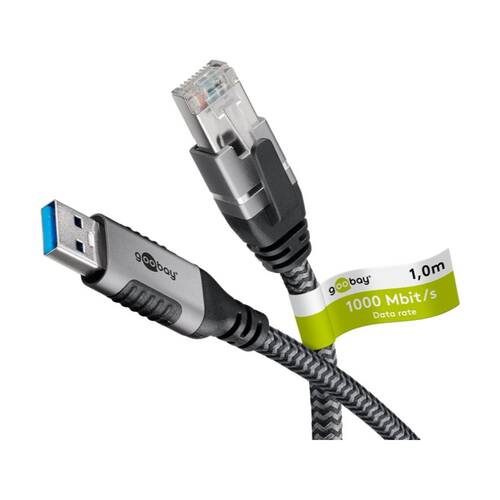 Goobay GooBay USB-A 3.0 to RJ45 Ethernet Cable 3m CAT 6 - Black