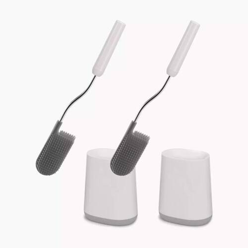 Joseph Joseph 2PK Flex Lite Toilet Brush Grey Flexible D-Shaped Head