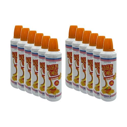 12PK Squeezy Cheez Nachos-Cheese In A Can Made W/ Real Cheese 227g