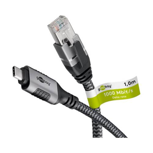 Goobay GooBay USB-C 3.1 to RJ45 Ethernet Cable 1.5m Thunderbolt 3 - Black