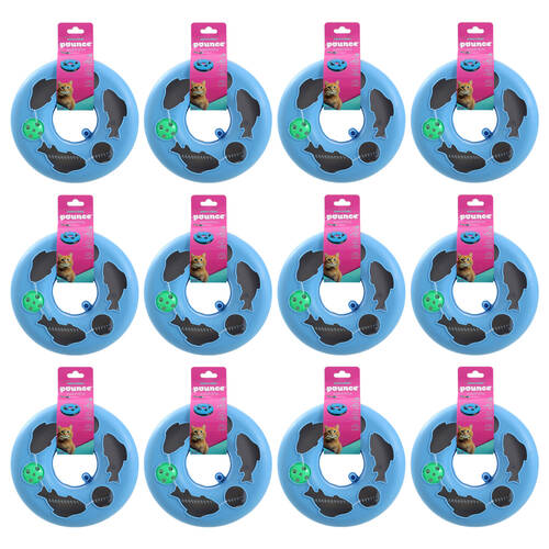 12x Paws And Claws Cat Play Track Interactive Pounce/Batting Toy 23.5x8cm Assorted