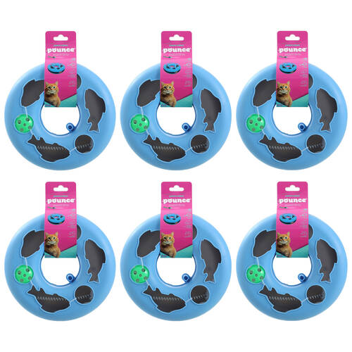 6x Paws And Claws Cat Play Track Interactive Pounce/Batting Toy 23.5x8cm Assorted