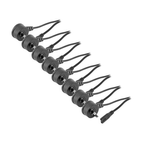 8PK Doss Flat Mains Figure-8 Lead 1M Iec-C7 Cord Right Angle Plug Power