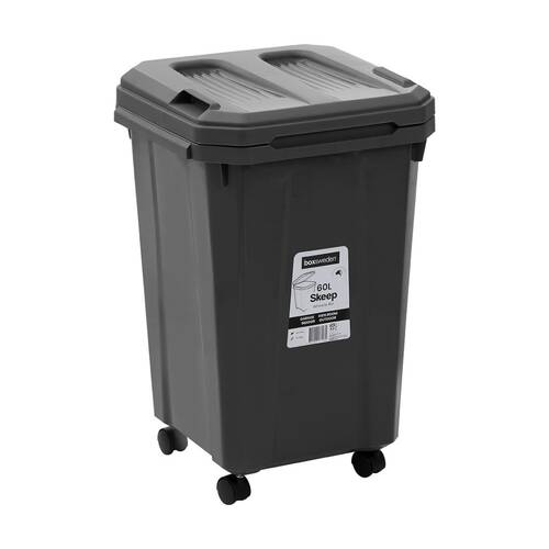 Boxsweden Skeep Indoor/Oudoor Durable Wheeled Wheelie Rubbish Bin 60L Assorted