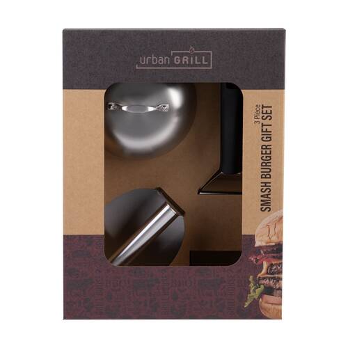3pc Urban Grill?Stainless Steel Smash Burger BBQ/Kitchen Utensil Gift Set