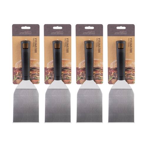 4PK Urban Grill Stainless Steel Wide Head BBQ Spatula W/ Long Handle