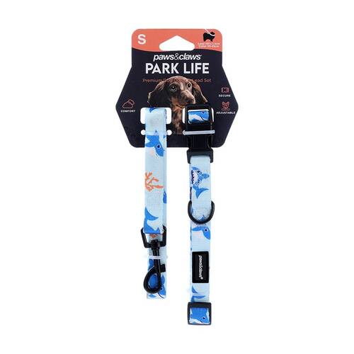 Paws And Claws Park Life Pet/Dog Collar & 120cm?Lead?Set Small Assorted