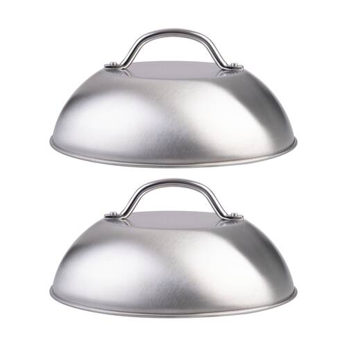 2PK Urban Grill Stainless Steel BBQ Cooking Cloche 22cm Diameter
