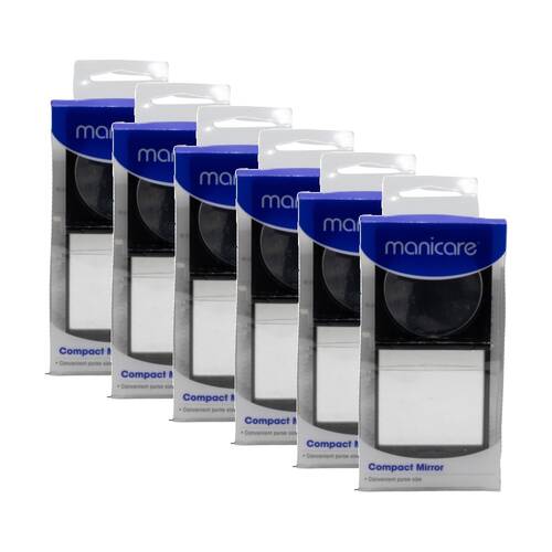 6PK Manicare Make Up Compact Mirror Accessory Purse Sized Black Frame