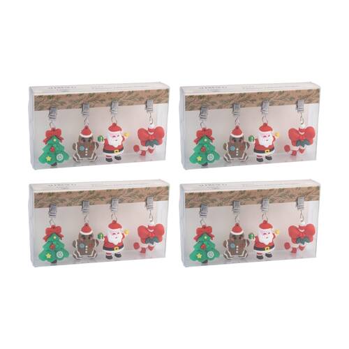 4x 4pc Alfresco Lane Outdoor Tablecloth Weights Set Festive Design Christmas