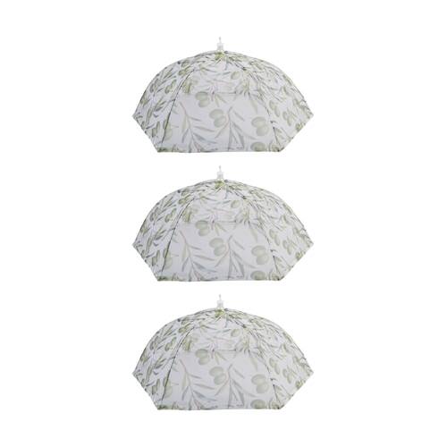 3PK Alfresco Lane Pop-Up Round Nylon Net Food Cover 40cm Diameter Olives