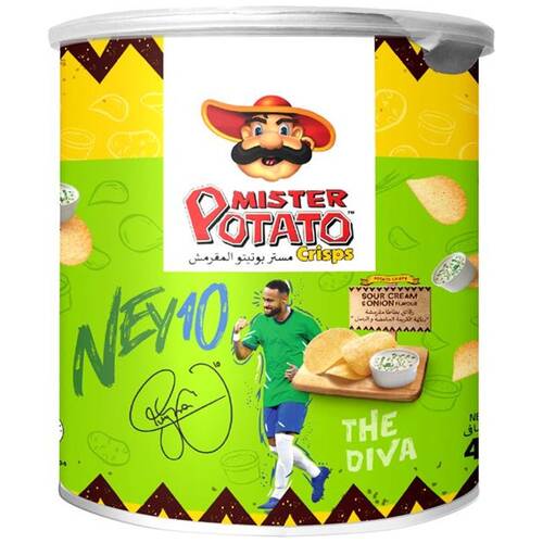 40PK Mister Potato Chips The Diva Sour Cream & Onion Flavoured Snack 35g Can
