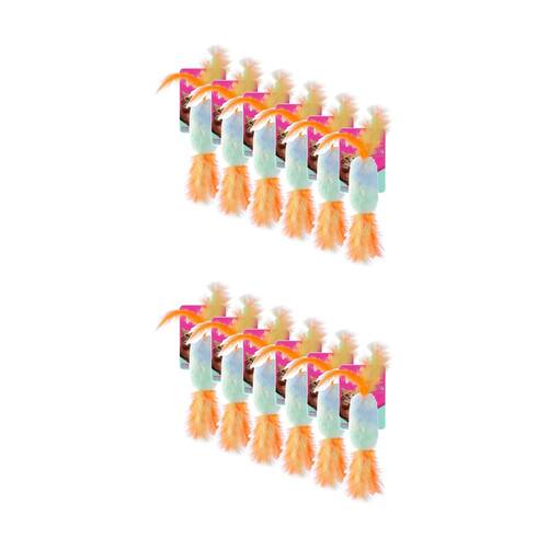 12PK Paws And Claws Pounce Plush Candy Cat Toy 9x3.5x2cm Assorted Colours