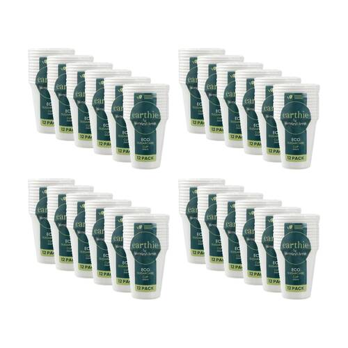 24x 12pc Lemon And Lime Sugarcane Cup Biodegradable Compost White 250ml