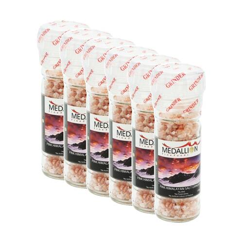 6PK Medallion Pink Himalayan Salt Manual Mill Grinder Cooking Condiments 110g