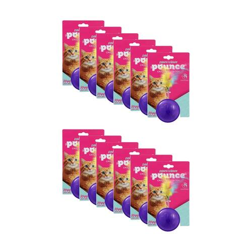 12PK Paws And Claws Pounce Crazy Rolling Pet Cat Toy Assorted 10x4cm