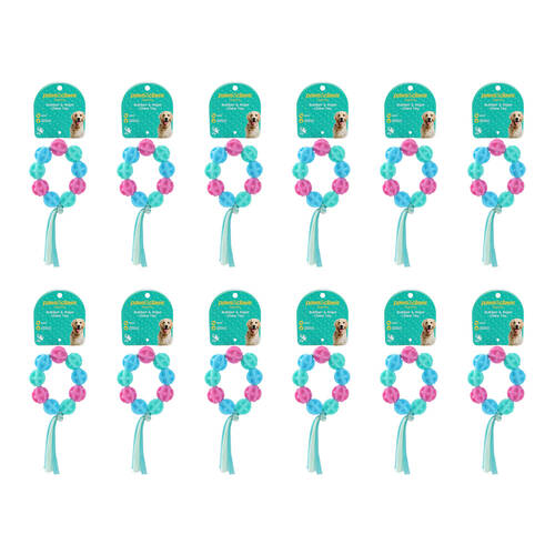 12x Paws And Claws Durable TPR & T-Shirt Rope Pet Puppy Dog Chew Toy Assorted