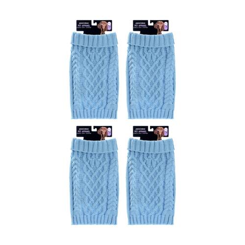 4PK Paws And Claws Pet Dog Cat Cable Knit Jumper Assorted 30 40 50cm