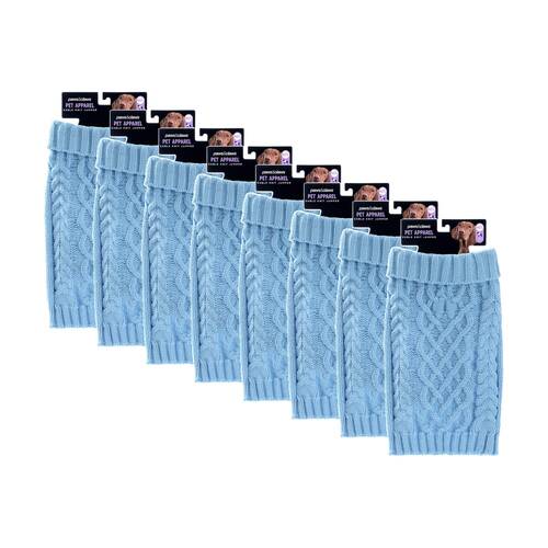 8PK Paws And Claws Pet Dog Cat Cable Knit Jumper Assorted 30 40 50cm