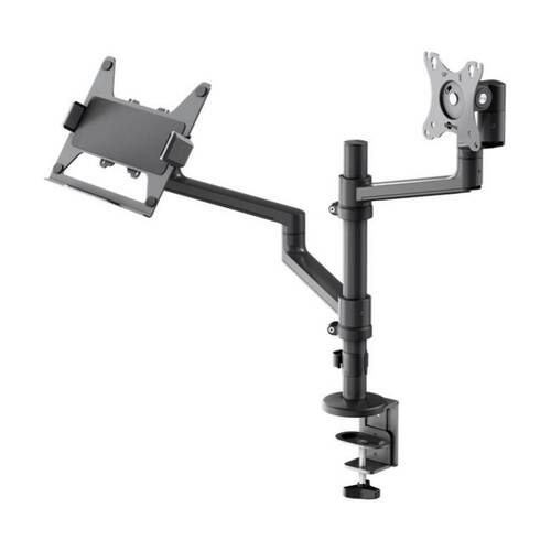 Goobay Monitor Mount Workstation Single Pole Pro Adjustable Desk Stand - Black