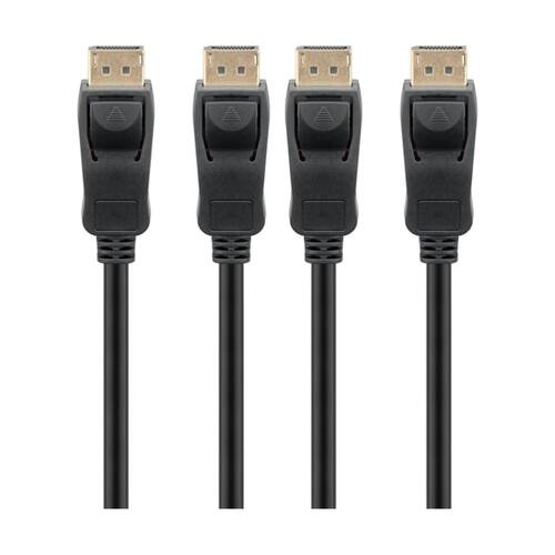 2PK Goobay DisplayPort 2.0 to Display Port Cable 40GB 2M 8K Resolution - Black