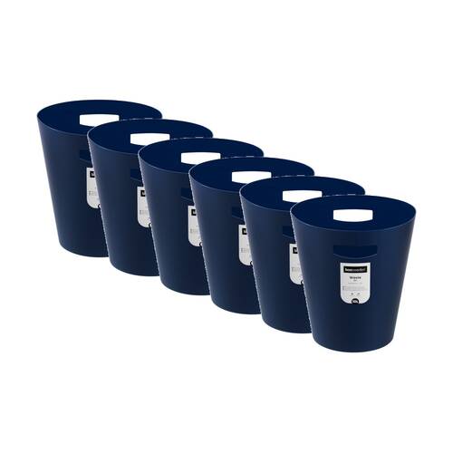 6x Boxsweden Rubbish Trashcan Waste Bin W/ Handle 10L 28x28x30cm Assorted