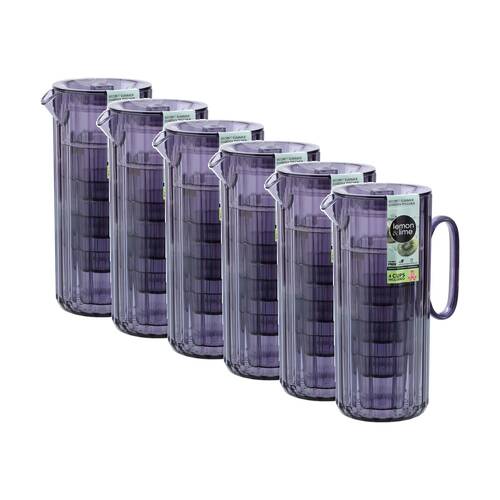 6x Lemon And Lime Secret Summer Garden Pitcher W/ 4 Cup Jug Set 1.9L/370ml Assorted
