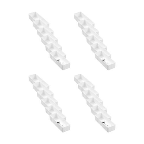 24x Boxsweden Rippled Stacking Tray Organiser Ribbed Storage 22.5x7.5x5cm Assorted