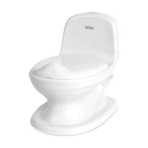 Nuby My Real Potty Training Toilet W/ Flushing Sound Removable Bowl White 18m+