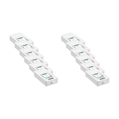 12x Boxsweden Rippled Stacking Drawer Organiser Ribbed Storage 10x18x4cm Assorted