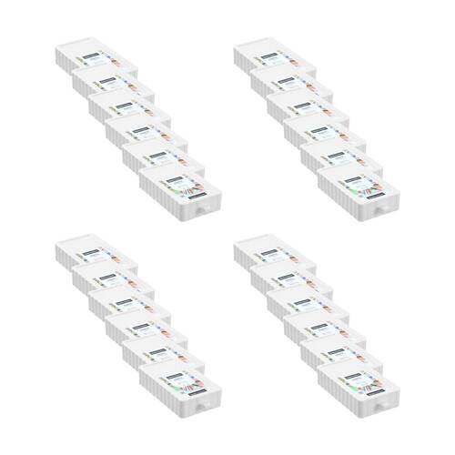24x Boxsweden Rippled Stacking Drawer Organiser Ribbed Storage 10x18x4cm Assorted