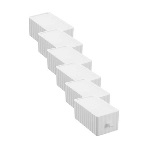 6x Boxsweden Rippled Stacking Drawer Organiser Ribbed Storage 10x18x8cm Assorted