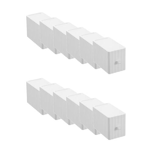 12x Boxsweden Rippled Stacking Drawer Organiser Ribbed Storage 10x18x12cm Assorted