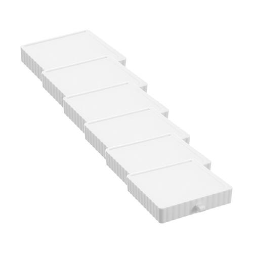 6x Boxsweden Rippled Stacking Drawer Organiser Ribbed Storage 20x18x4cm Assorted