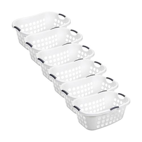 6x Boxsweden Laundry/Clothing Carry Basket Hip Hugger Hamper 48L Assorted