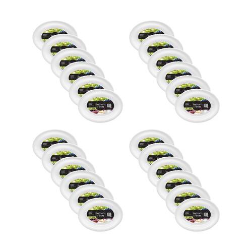 24x Lemon And Lime Serving Bowl Plate Oval Plastic Dishwasher Safe White 43x32cm
