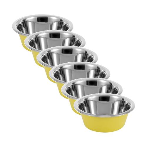 6x Paws And Claws Stainless Steel Cat/Dog Food/Drink Bowl 600ml Assorted