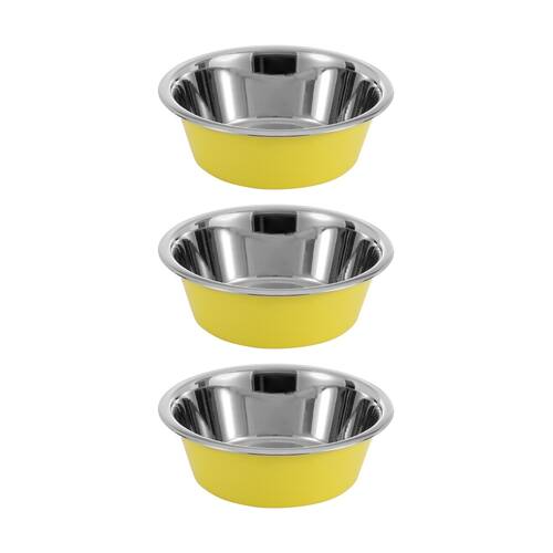 3x Paws And Claws Stainless Steel Cat/Dog Food/Drink Bowl 1.5L Assorted