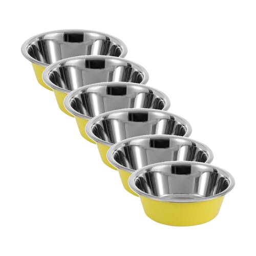 6x Paws And Claws Stainless Steel Cat/Dog Food/Drink Bowl 1.5L Assorted