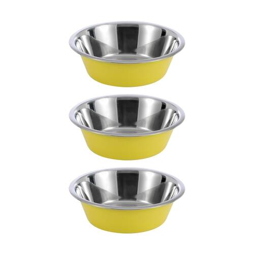 3x Paws And Claws Stainless Steel Cat/Dog Food/Drink Bowl 1.85L Assorted