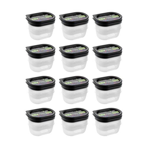 12x 2pc Lemon And Lime Food Reusable Container Organiser 200ml 10x7.5x5cm