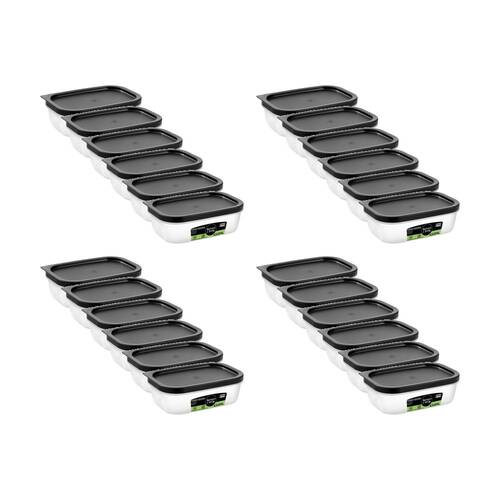 24PK Lemon And Lime Food Keeper Rectangle Reusable Container 450ml 15x10x5cm