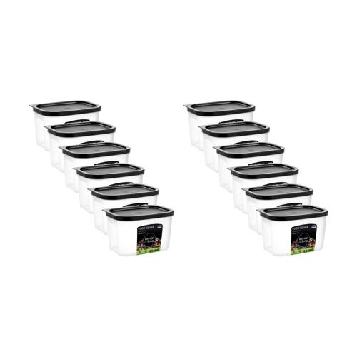 12PK Lemon And Lime Food Keeper Rectangle Reusable Container 950ml 15x10x9.3cm
