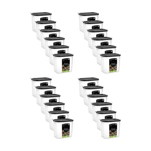 24PK Lemon And Lime Food Keeper Rectangle Reusable Container 1.3L 15x10x13cm
