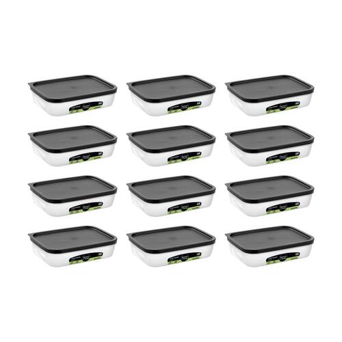 12PK Lemon And Lime Food Keeper Rectangle Reusable Container 950ml 20x15.1x4.9cm