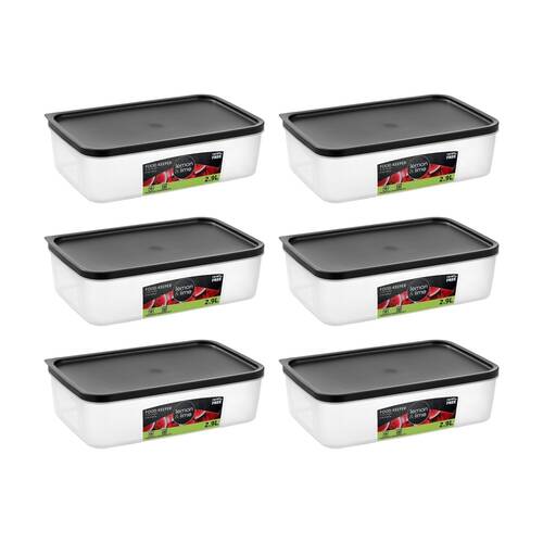 6PK Lemon And Lime Food Keeper Rectangle Reusable Container 2.9L 27.5x17.7cm